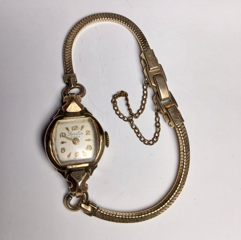 Vintage Ladies' Karelin 17‎ Jewels Swiss Mechanical Wind-Up Watch 1/20 12K GF